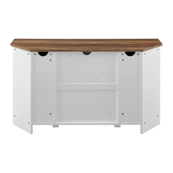 W52SBDCRROSW - 52" Sliding Barn Door Corner TV Stand