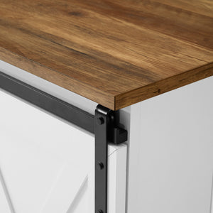 52" Sliding Barn Door Corner TV Stand
