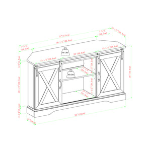 52" Sliding Barn Door Corner TV Stand