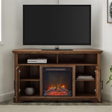 Walker Edison Coastal Grooved Door Fireplace Corner TV Stand for TVs up to 60” XIIXRZ W54FPCMCR2DRO