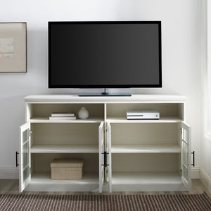 Walker Edison Classic Windowpane Glass Door Tall TV Stand for TVs up to 65” XIIXR W584DHDHBBRW