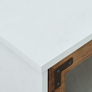 W58ABG4DBRWRO -  58" 4 Glass Door TV Stand Console