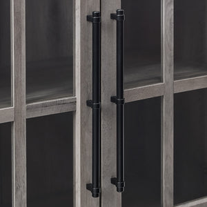 58" Farmhouse 4-Door TV Console Grey Wash