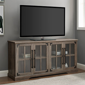 W58ABG4DGW - 58" Farmhouse 4-Door TV Console Grey Wash