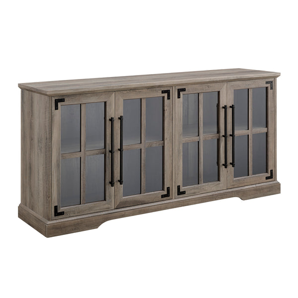 W58ABG4DGW - 58" Farmhouse 4-Door TV Console Grey Wash
