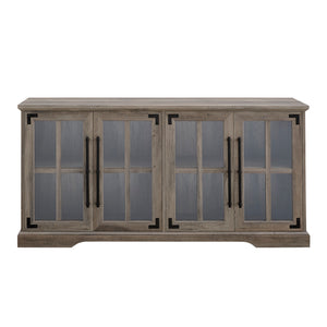 W58ABG4DGW - 58" Farmhouse 4-Door TV Console Grey Wash
