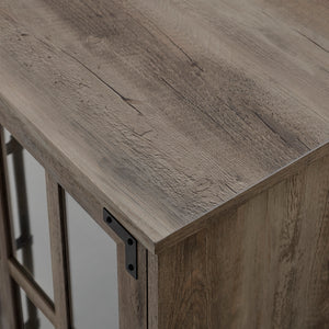 W58ABG4DGW - 58" Farmhouse 4-Door TV Console Grey Wash