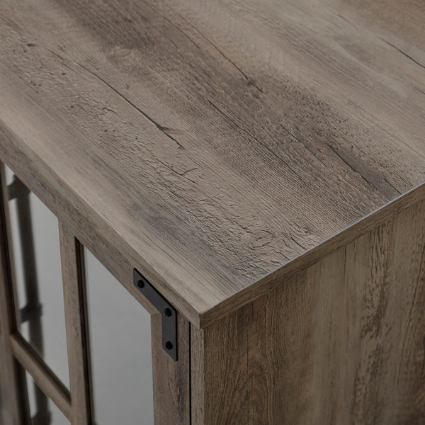 W58ABG4DGW - 58" Farmhouse 4-Door TV Console Grey Wash