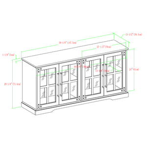 58" Farmhouse 4-Door TV Console Reclaimed Barnwood