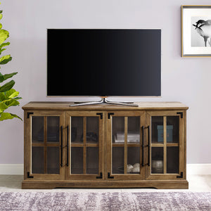 58" Farmhouse 4-Door TV Console Reclaimed Barnwood