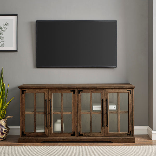 W58ABG4DRO - 58" Farmhouse 4-Door TV Console Grey Wash