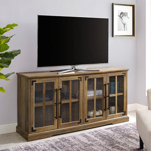 58" Farmhouse 4-Door TV Console Reclaimed Barnwood