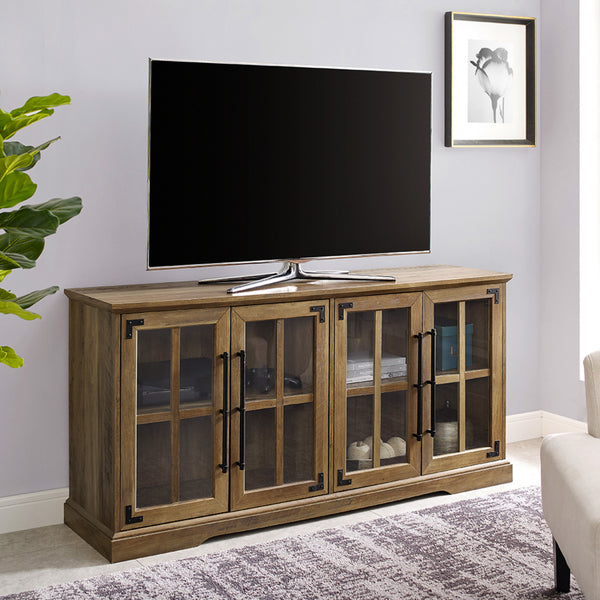58" Farmhouse 4-Door TV Console Reclaimed Barnwood