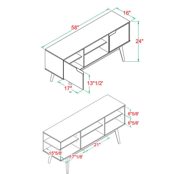 Adair 58" 2 Door Solid Wood TV Console