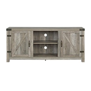 58" Farmhouse TV Stand Grey Wash