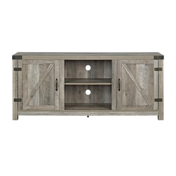 58" Farmhouse TV Stand Grey Wash