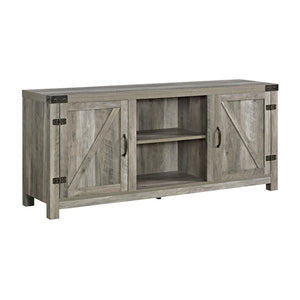 58" Farmhouse TV Stand Grey Wash