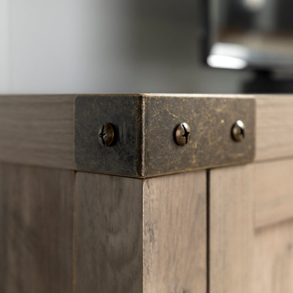 58" Farmhouse TV Stand Grey Wash