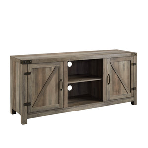 58" Farmhouse TV Stand Grey Wash