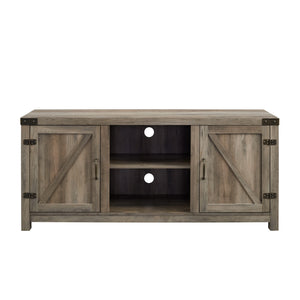58" Farmhouse TV Stand Grey Wash