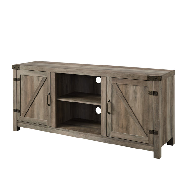 58" Farmhouse TV Stand Grey Wash