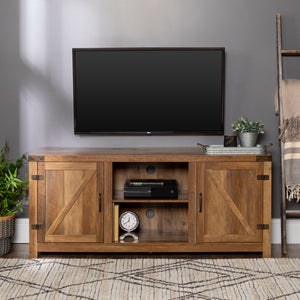 58" Farmhouse TV Stand Rustic Oak