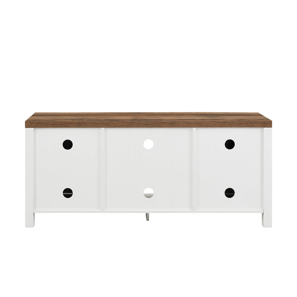 Walker Edison Modern Farmhouse Double Barn Door TV Stand for TVs up to 65” XIIXRZ W58BDSDROBRW