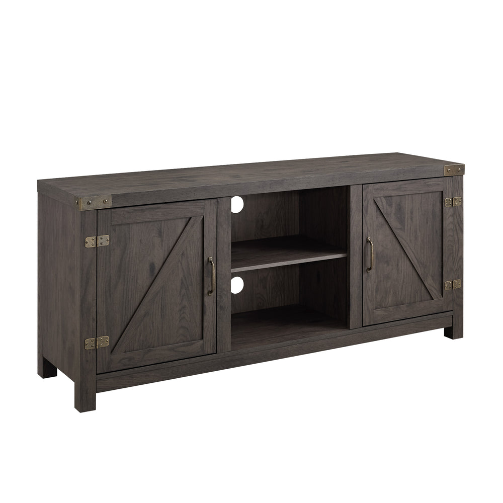 Walker Edison Modern Farmhouse Double Barn Door TV Stand for TVs up to 65” XIIXR W58BDSDSA