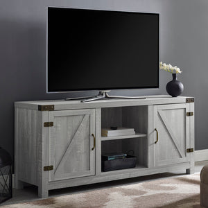 58" Farmhouse TV Stand Stone Grey