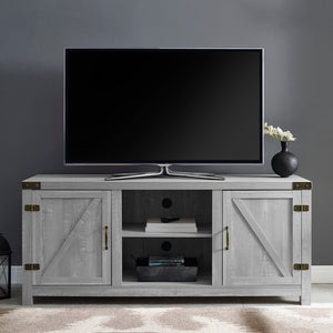 58" Farmhouse TV Stand Stone Grey