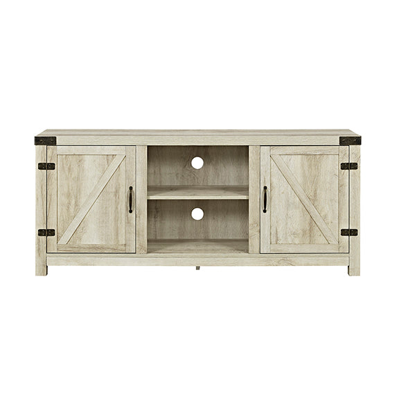58" Farmhouse TV Stand White Oak