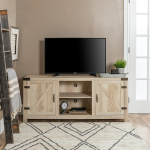 58" Farmhouse TV Stand White Oak