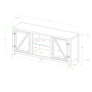 58" Farmhouse TV Stand White Oak