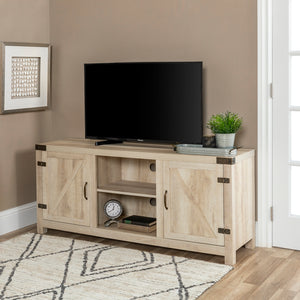 58" Farmhouse TV Stand White Oak