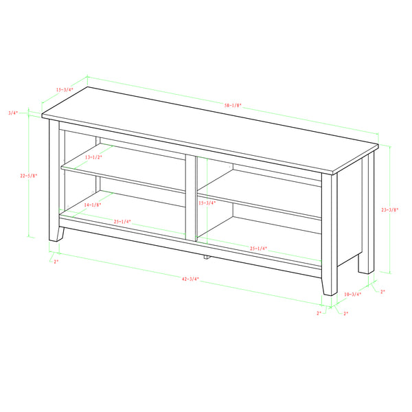 58" Rustic TV Stand Grey Wash
