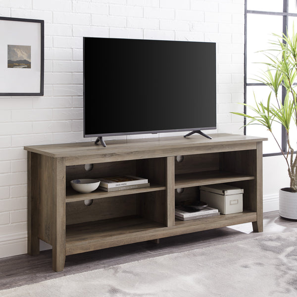 W58CSPGW - 58" Rustic TV Stand Grey Wash