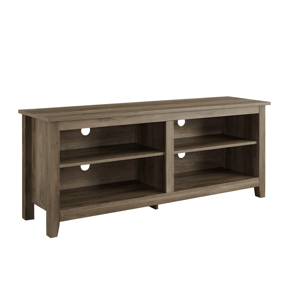 58" Rustic TV Stand Grey Wash