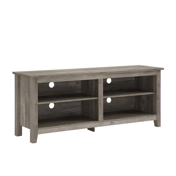 58" Rustic TV Stand Grey Wash