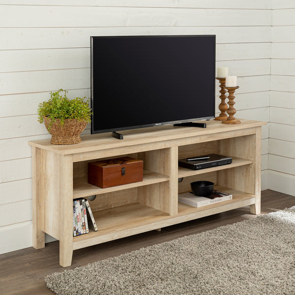 58" Rustic TV Stand White Oak