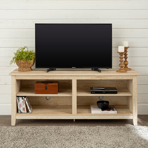 58" Rustic TV Stand White Oak