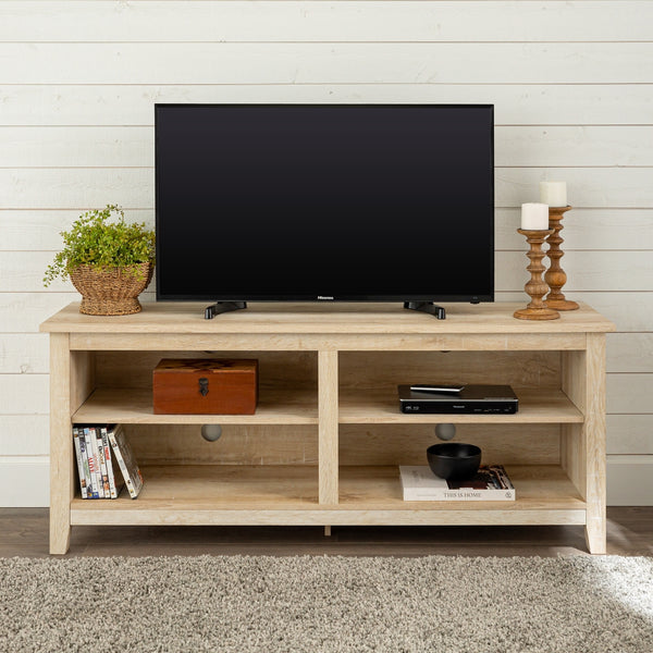 58" Rustic TV Stand White Oak