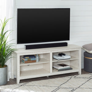 58" Rustic TV Stand White