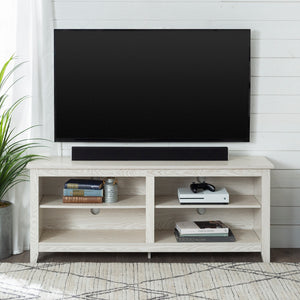 58" Rustic TV Stand White