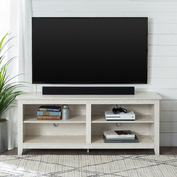 58" Rustic TV Stand White