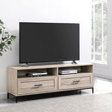 Walker Edison Chevy Contemporary/Modern 58" Contemporary 2-Drawer TV Console W58CVY2DRBH