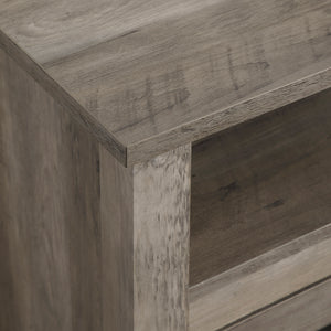 58" Transitional Fireplace Glass Wood TV Stand - Grey Wash Grey Wash
