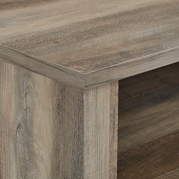 58" Transitional Fireplace Glass Wood TV Stand - Grey Wash Grey Wash