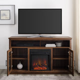 walker edison hazel 58 classic glass door highboy fireplace tv stand