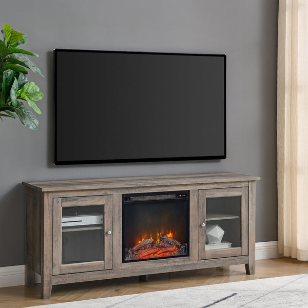 W58FP4DWGW - walker edison 58 traditional electric fireplace tv stand w58fp4dwwo w58fp4dwtb w58fp4dwgw w58fp4dwes w58fp4dwbw w58fp4dw