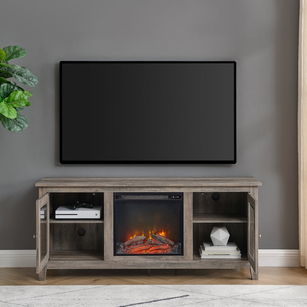 W58FP4DWGW - walker edison 58 traditional electric fireplace tv stand w58fp4dwwo w58fp4dwtb w58fp4dwgw w58fp4dwes w58fp4dwbw w58fp4dw